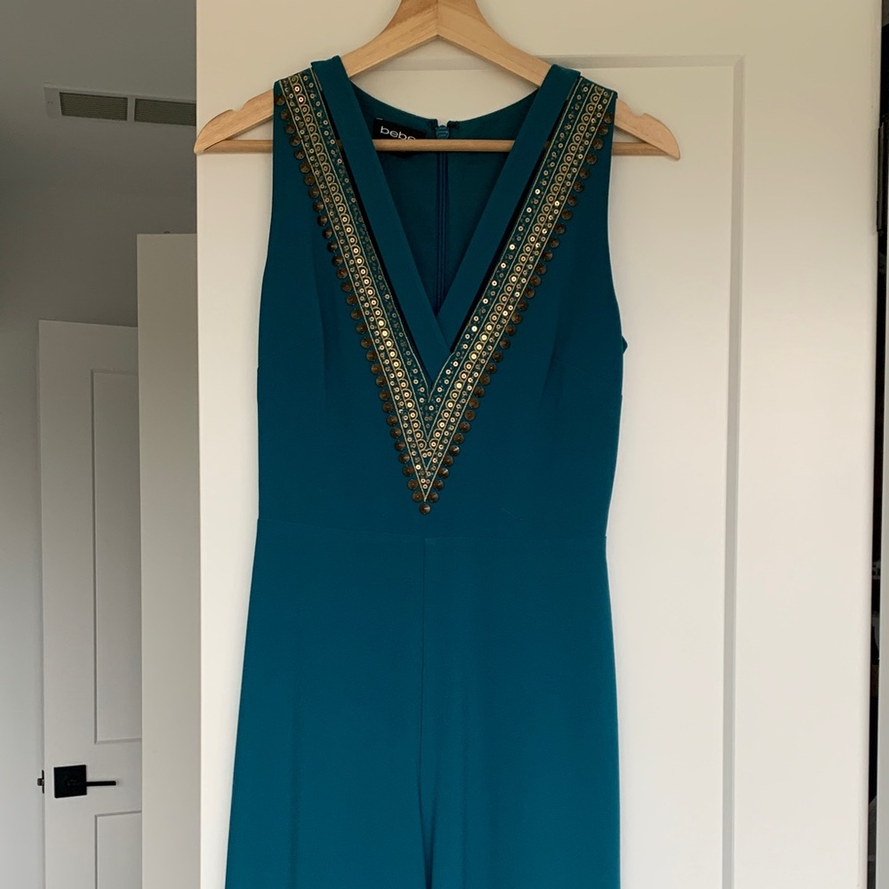 Teal Bebe Jumpsuit - size 2